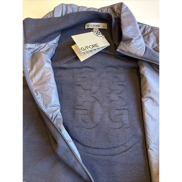G/Fore Golf Vest  Full Zip Puffer Twilight Navy Wool Lined Men's XXL - Picture 4 of 7